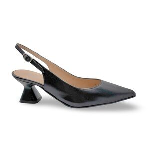 Ezzio Genuine Leather Elegant Black Slingback Heels